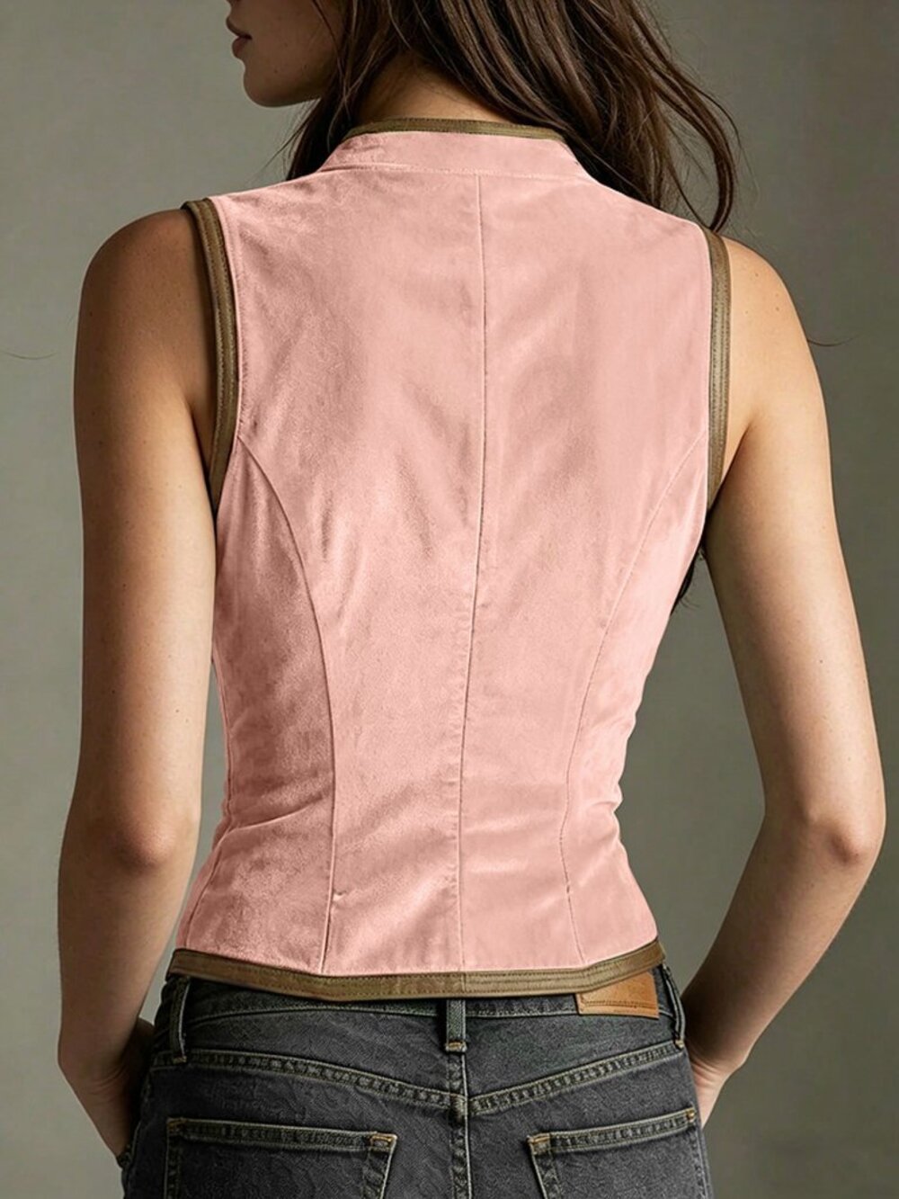 Pink Casual Women's Contrast Color Knit Top - Picture 2 of 4